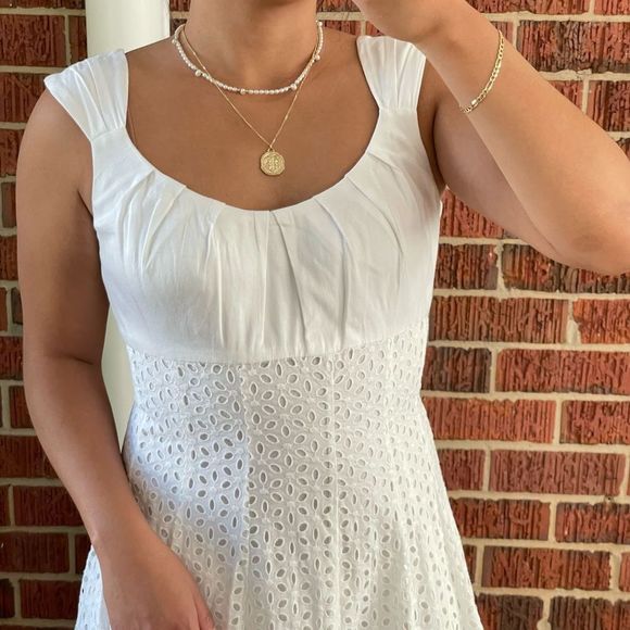 White eyelet midi dress - Picture 4 of 8